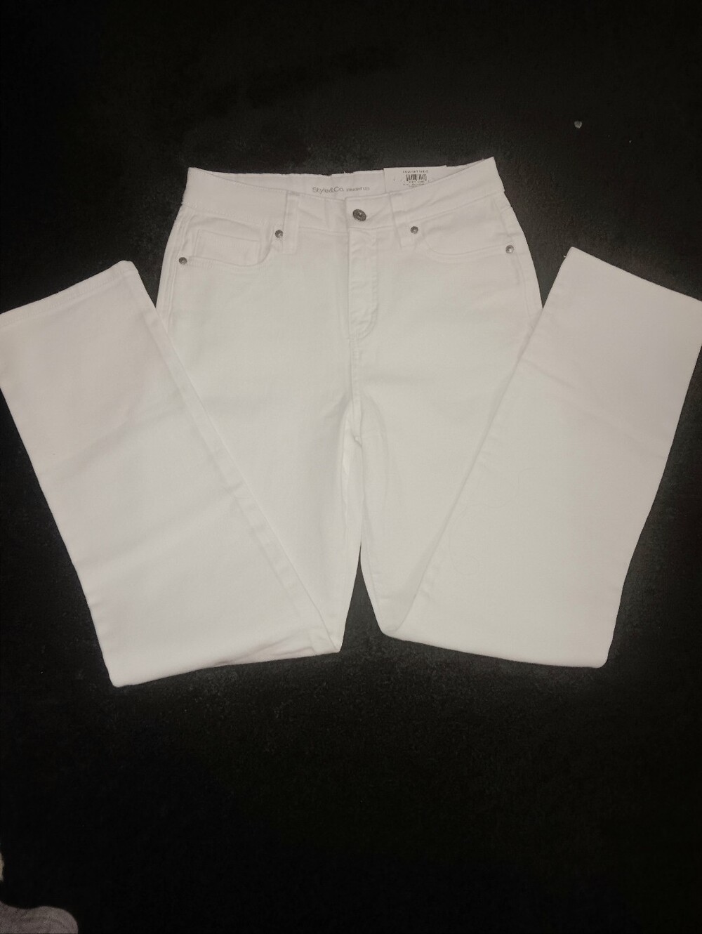 White Straight Leg Jeans- Style & Co. - Picture 4 of 6